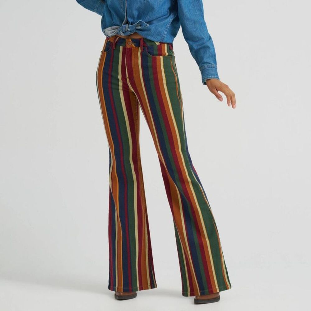 Wrangler Women's High-Rise Bold Striped Flare Pants - Multi 16